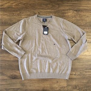 GH Bass Mens NWT Sweater Brown Size L Knit Pullover Long Sleeve
